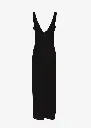 Crepe high leg maxi dress in black