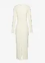 Long sleeve crepe beach maxi dress in cream