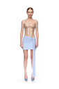 Drape Overlay Mini Skirt With Bird Soft Blue/Peach/Silver