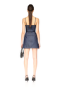 Leather Trimmed Mini Denim Dress