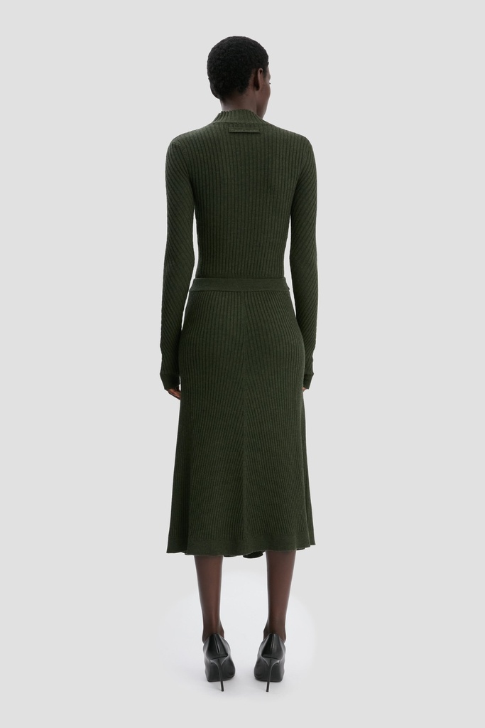 Ribbed Long Sleeve Polo