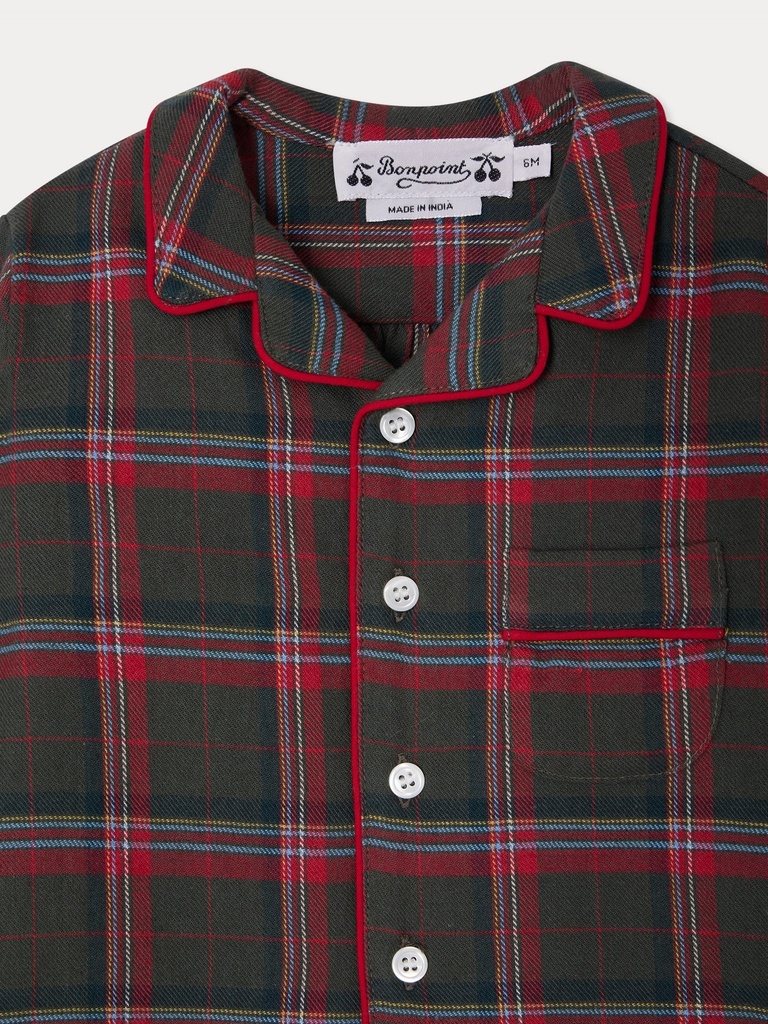 Pyjama Joan deux pièces à carreaux en coton biologique