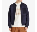 Washed Zip Front Cardigan Navy