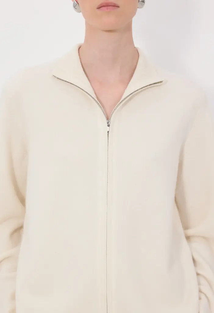 Gabi High - Neck Zipped Cardigan