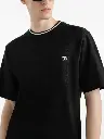 Cotton Black Pique T-shirt