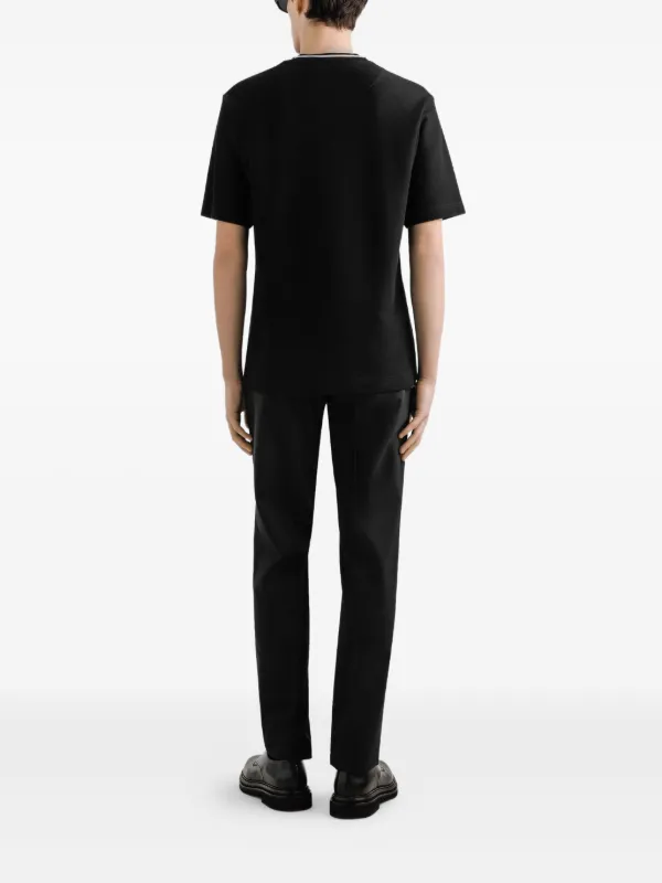 Cotton Black Pique T-shirt