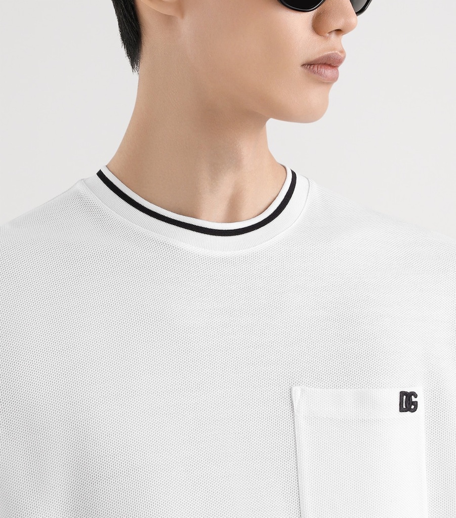 Cotton White Pique T-shirt
