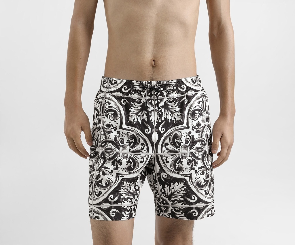 Majolica Print Swim Shorts Black