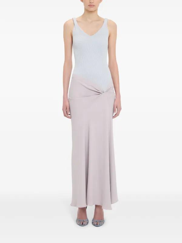 Knit-Detail Maxi Dress