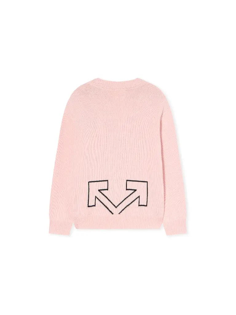 TYPE LOGO KNIT CARDIGAN SOFT PINK - BLA