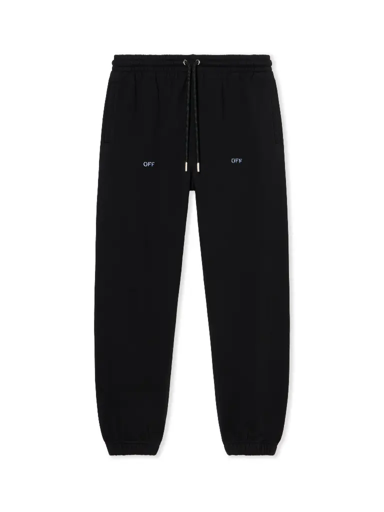Stencil Arrow Cuffed Sweatpant Black - Cloudy