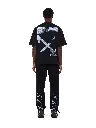 Stencil Arrow Cuffed Sweatpant Black - Cloudy