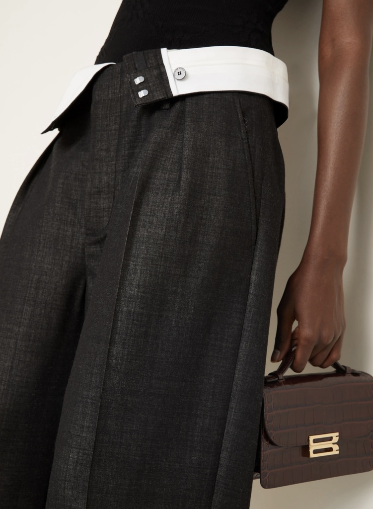 Double Waistband Detail Trouser