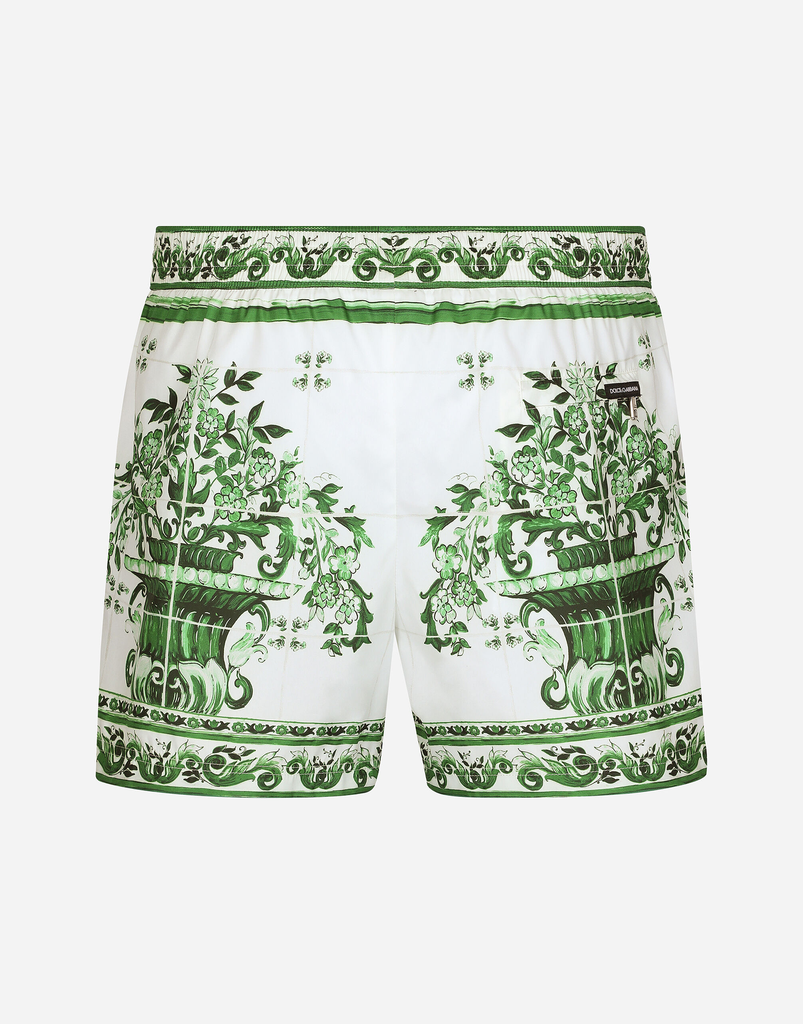 Majolica Print Swim Shorts Green