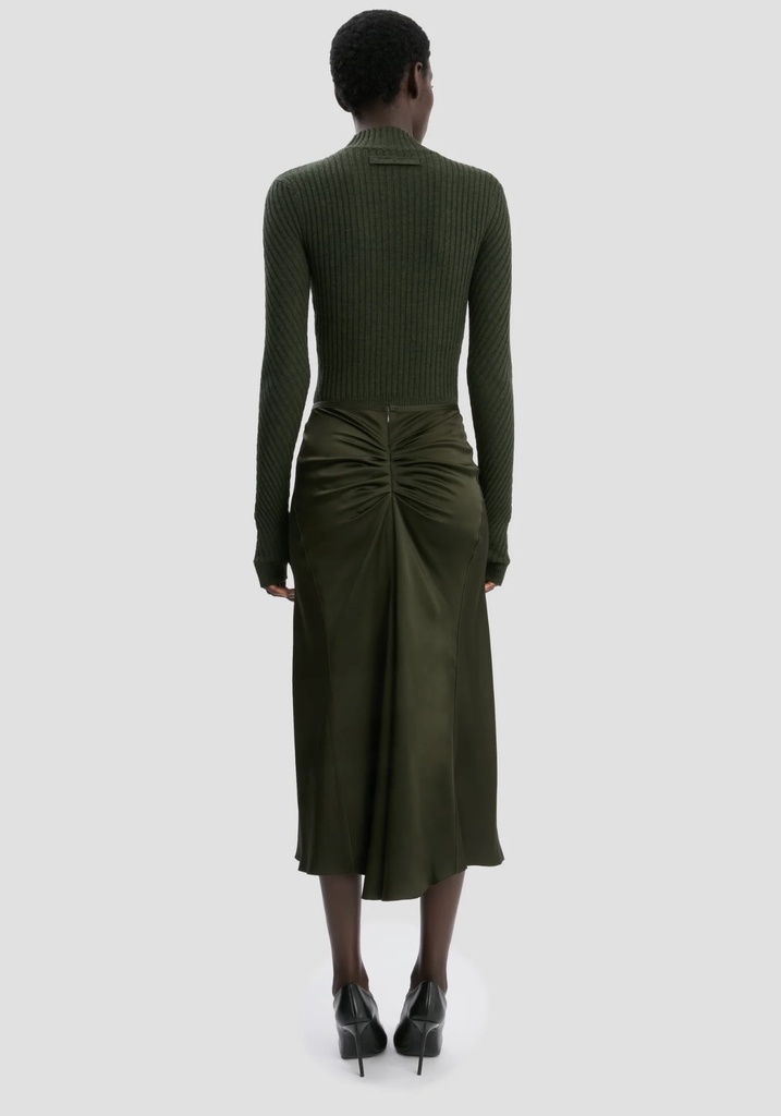 Gather Waist Midi Skirt