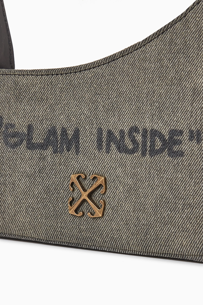 Jitney Quote Shoulder Bag in Dirty Grey