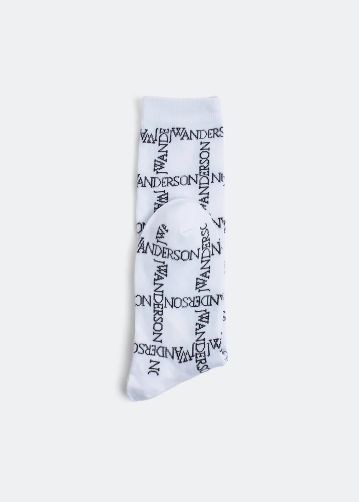 Logo Grid-Print Socks