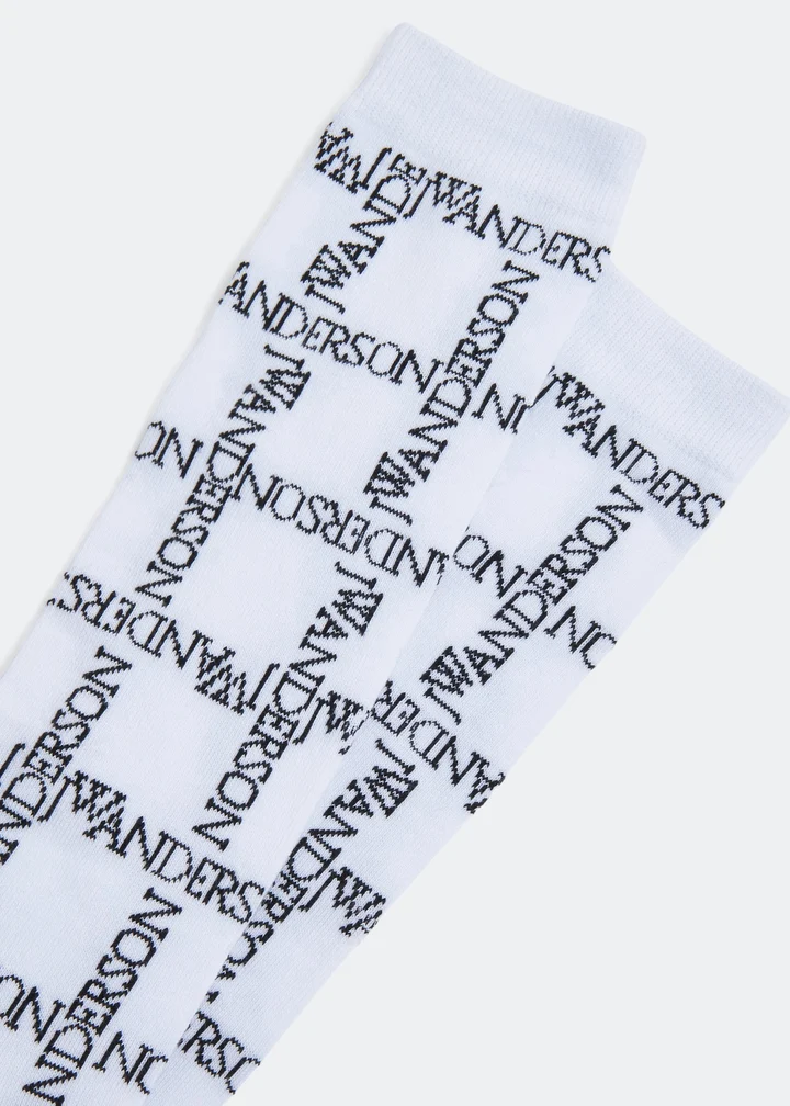 Logo Grid-Print Socks