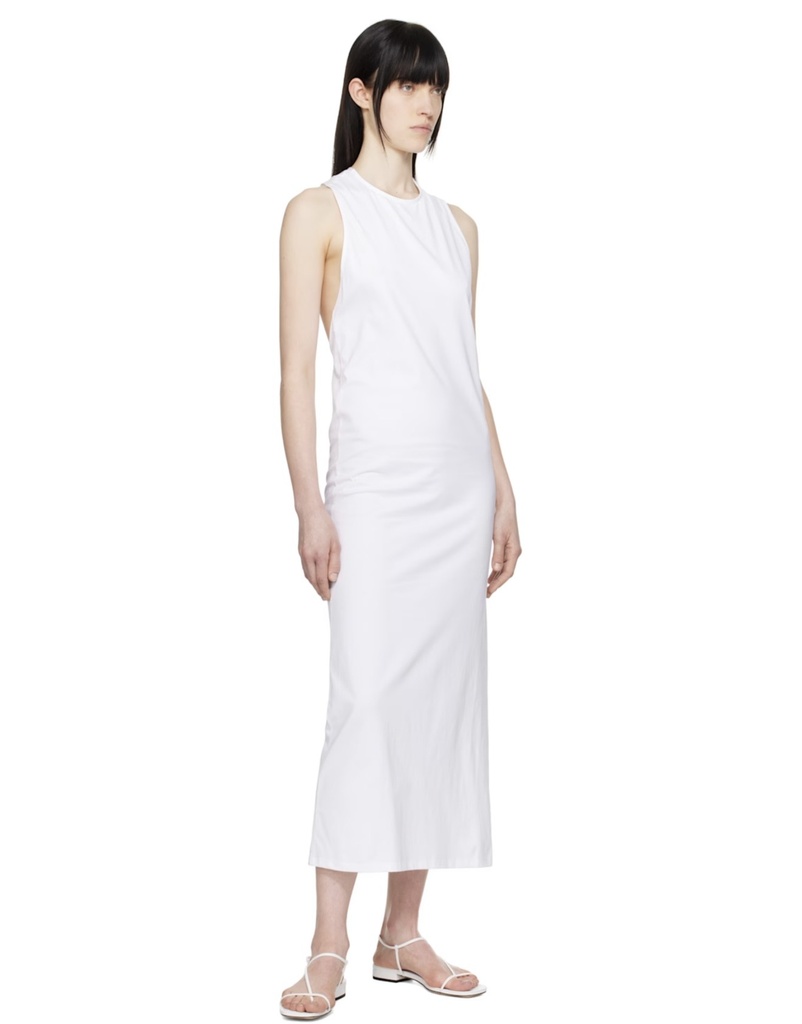 White Cotton Long Dress Rayna