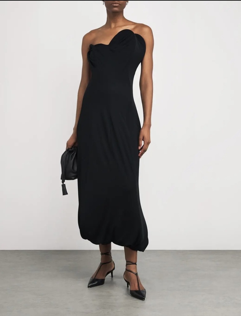 Strapless Wave Detail Gown