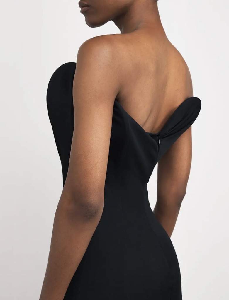 Strapless Wave Detail Gown