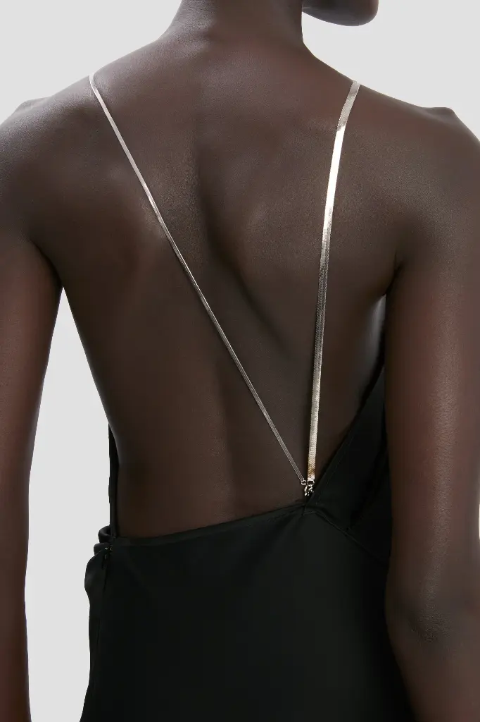 Chain Detail Halter Gown