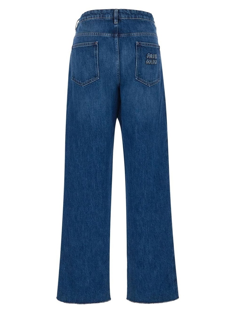 Black Denim Jeans With Band