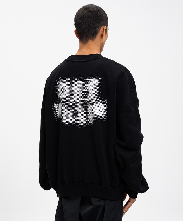 Dots Logo Over Crewneck Black - White