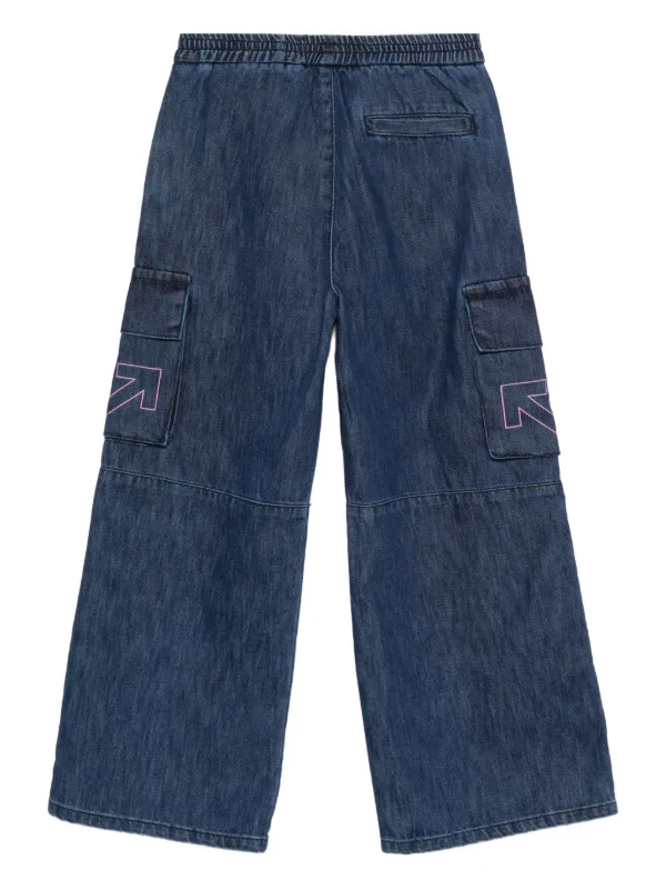 TYPE LOGO DENIM PANT INDIGO - FUCHSIA