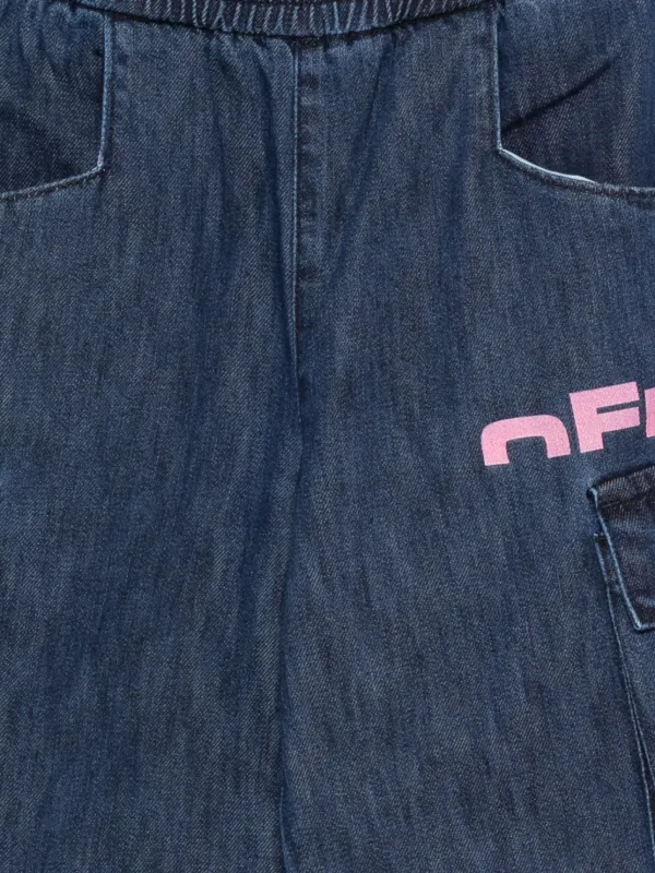 TYPE LOGO DENIM PANT INDIGO - FUCHSIA