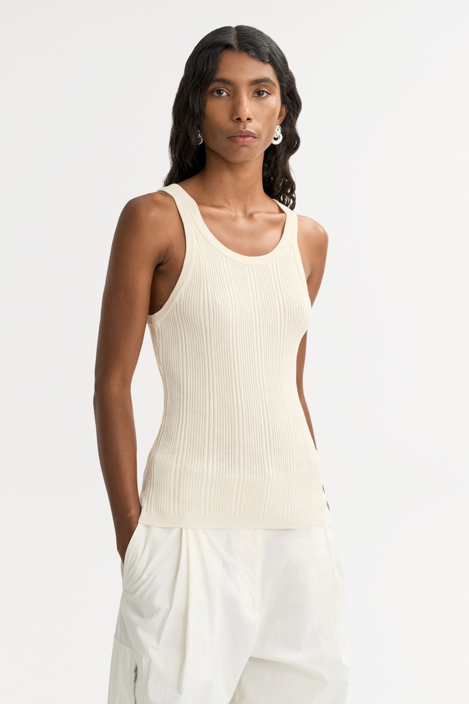 Fine Knit Rib Singlet 