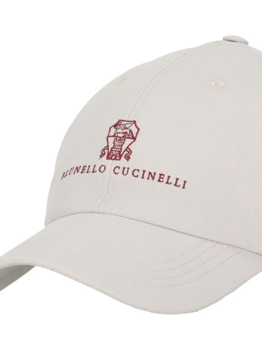 Garment-Dyed Twisted Cotton Gabardine Baseball Cap With Embroidered Logo