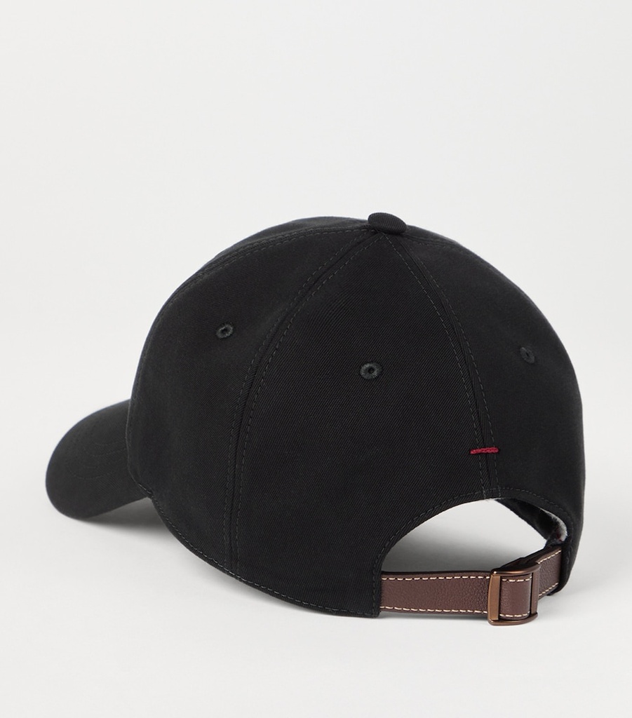 Garment-Dyed Twisted Cotton Gabardine Baseball Cap With Embroidered Logo