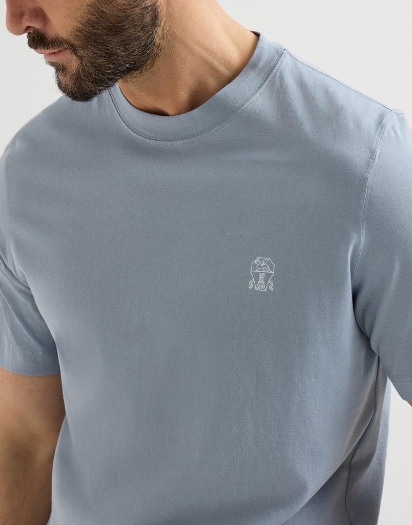Cotton Jersey Crew Neck T-Shirt With Logo