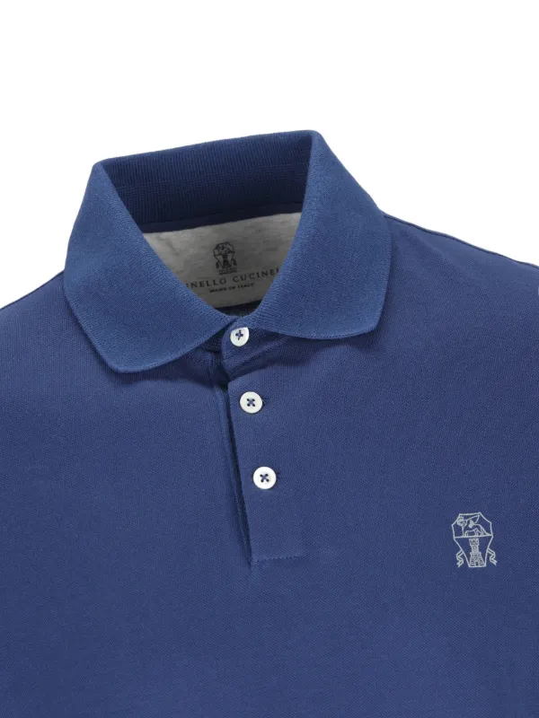 Cotton Piqué Polo Shirt With Logo