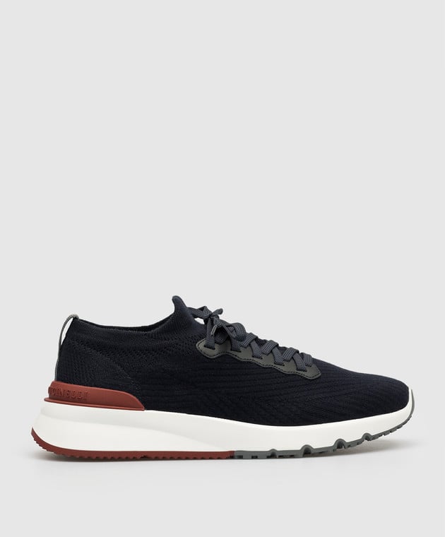Cotton Knit And Semi-Polished Calfskin Runners