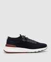 Cotton Knit And Semi-Polished Calfskin Runners