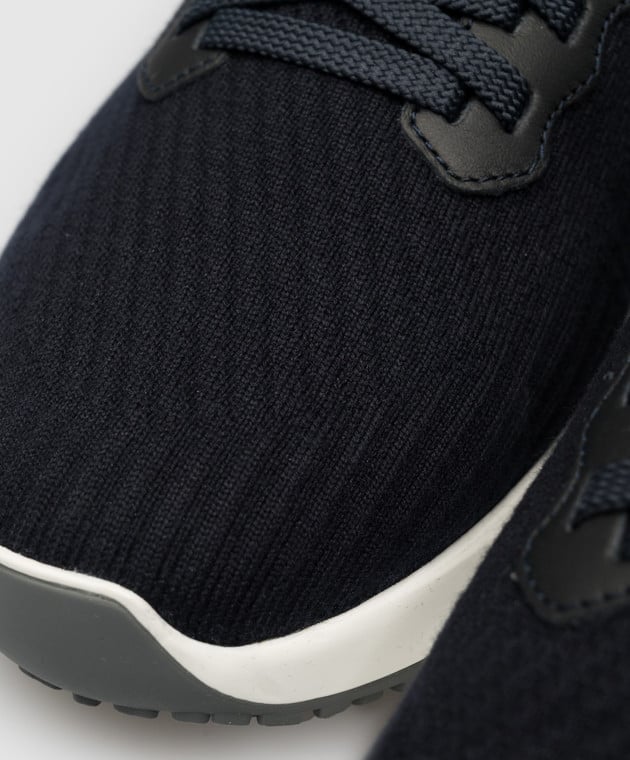 Cotton Knit And Semi-Polished Calfskin Runners