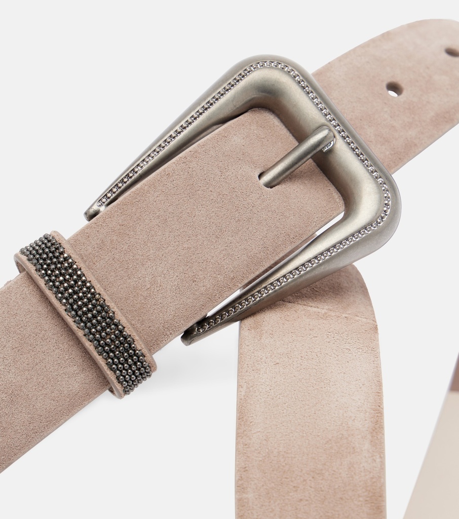 Suede Belt With Shiny Loop