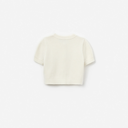 Cream Short Sleeve Flower Cardigan