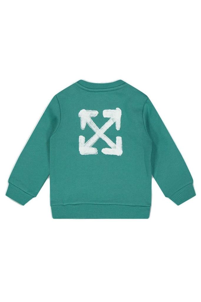 Arrow Sponge Crewneck Teal - White