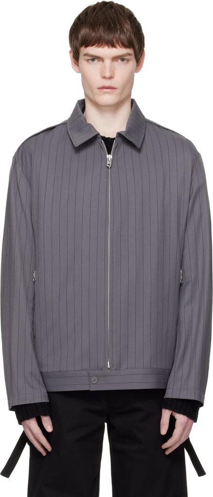 Y-3 Pinstripe Refined Wool Chore Coat