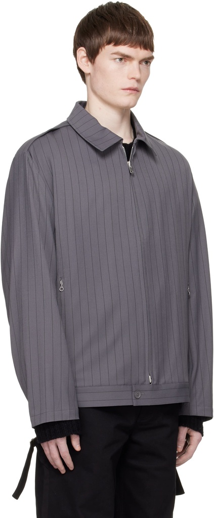 Y-3 Pinstripe Refined Wool Chore Coat