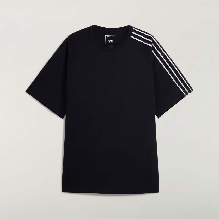 Y-3 Raw Edge 3-Stripes Short Sleeve Tee