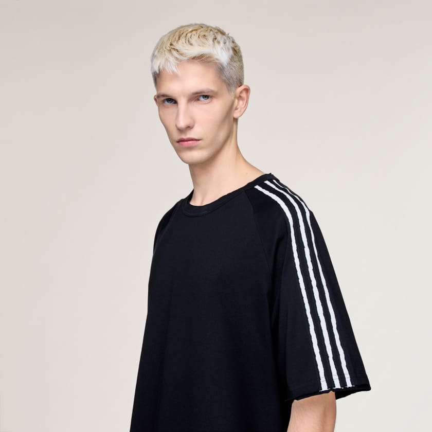 Y-3 Raw Edge 3-Stripes Short Sleeve Tee