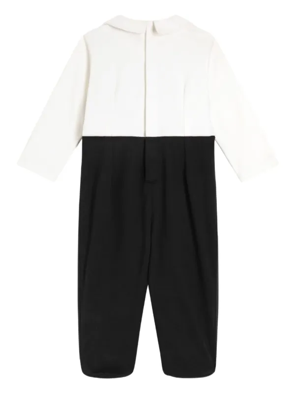 Interlock And Jersey Romper With Embroidery