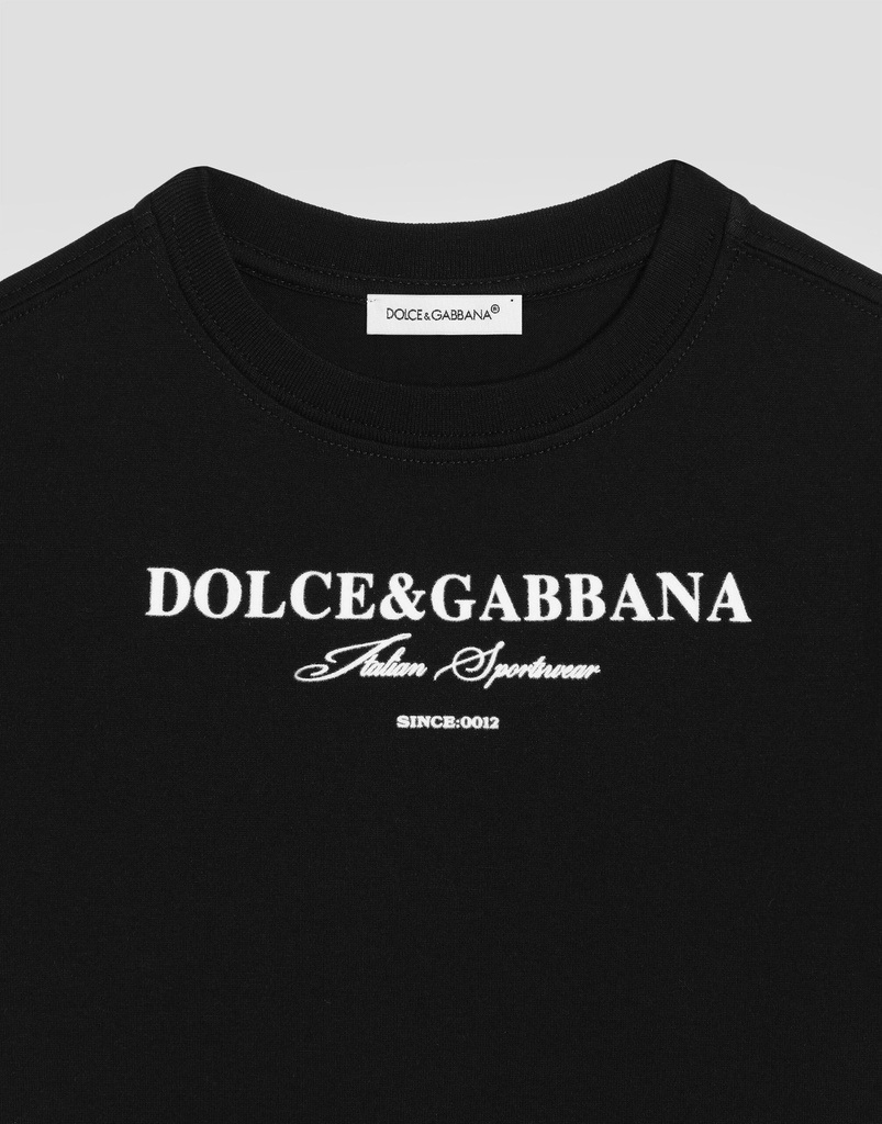 Short Sleeved Jersey T-Shirt With Dolce&Gabbana Print