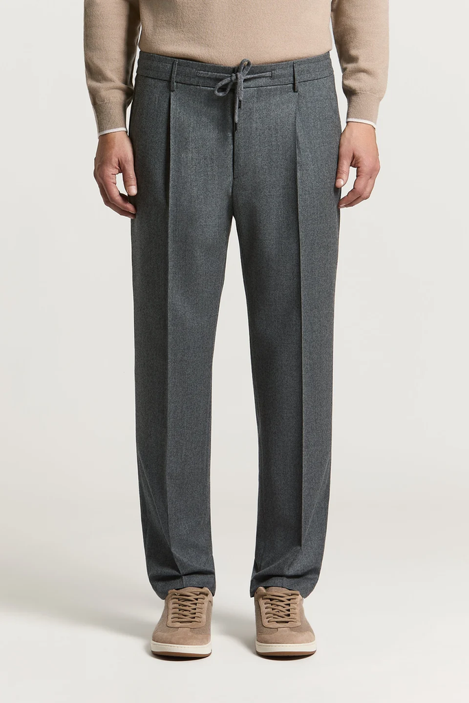 Jogger Trousers in Pure Wool Carded Gabardine