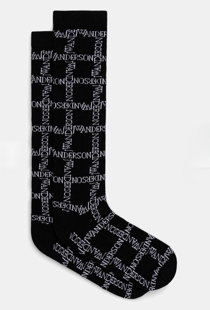 Logo Grid-Print Socks