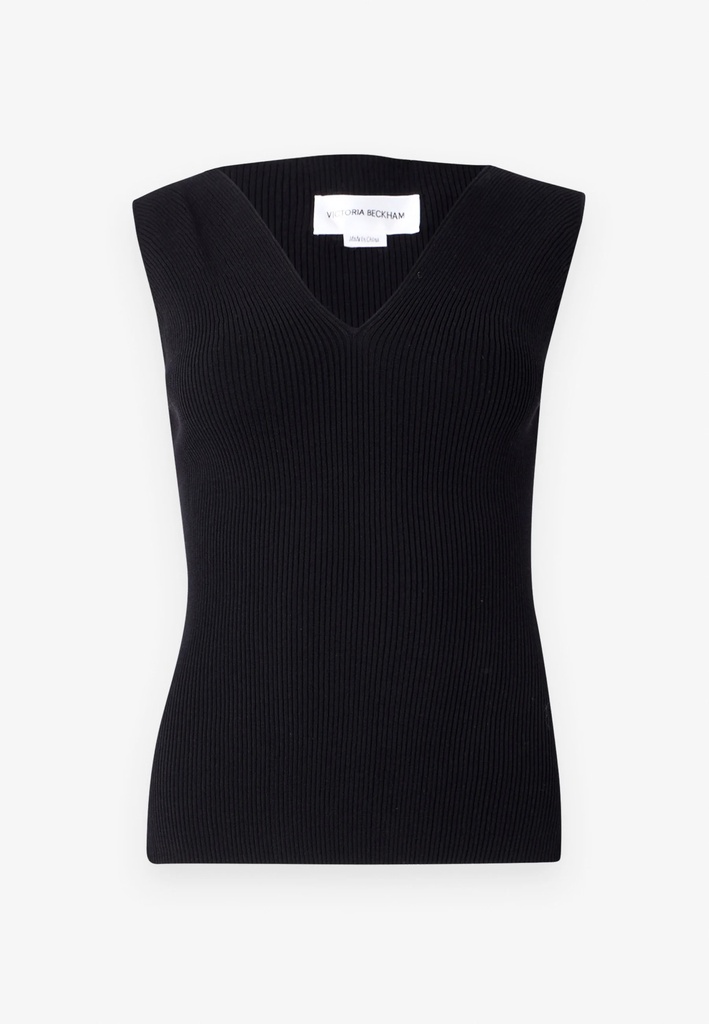 Rib Detail V-Neck Tank